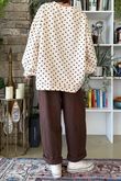 Scamp Lantern Sweatshirt Polka Dot Stone & Chocolate